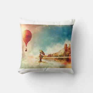Hot Air Balloon in Japan Cushion