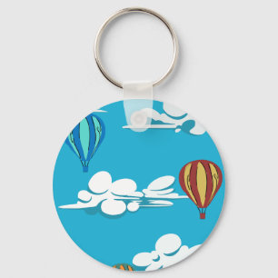 Hot Air Balloon in the sky on a keychain