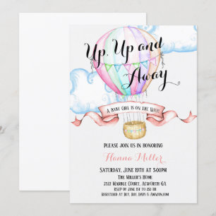 Hot Air Balloon Invitation Baby Girl Shower