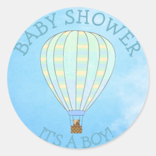 Hot Air Balloon, Its a Boy, Baby Shower Stickers