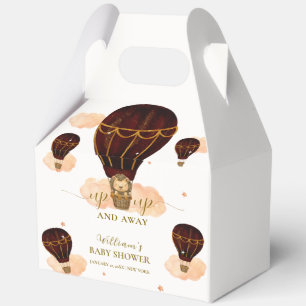 Hot Air Balloon Jungle Lion Boy Baby Shower Favour Box