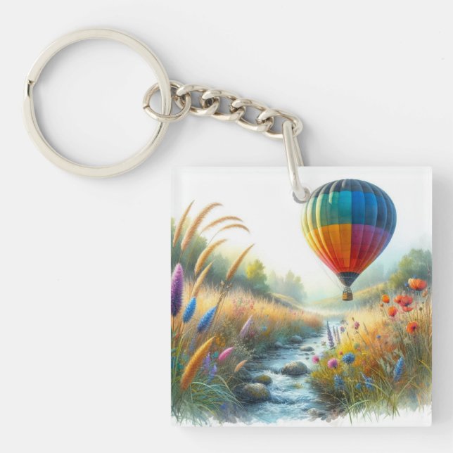 Hot Air Balloon  Key Ring (Front)