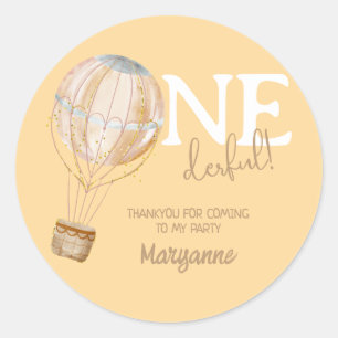 Hot Air Balloon Kids Birthday Thankyou Sticker