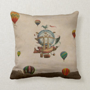 Hot Air Balloon, La Minerve 1803  travel in style Cushion