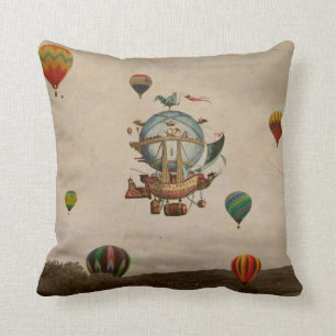 Hot Air Balloon, La Minerve 1803  travel in style Cushion