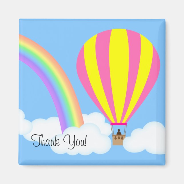 Hot Air Balloon Magnet - Blue Background (Front)