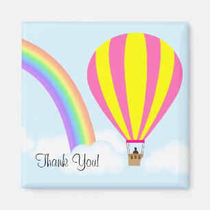 Hot Air Balloon Magnet - Light Blue Background