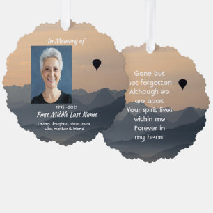 Hot Air Balloon  Memorial Keepsake  Tree Decoration Card