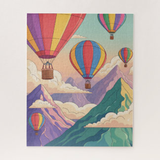 Hot air balloon mountain adventure jigsaw puzzle