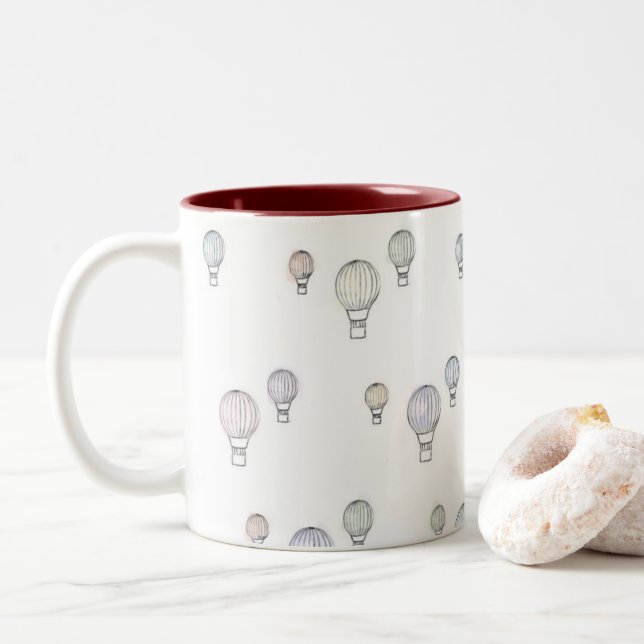 Hot Air Balloon Mug - Colour (With Donut)