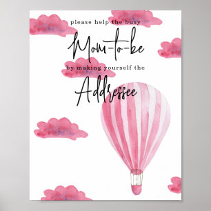 Hot air balloon - Mum to be addressee Poster