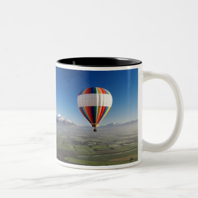 Hot-air Balloon, near Methven, Canterbury 3 Two-Tone Coffee Mug (Right)