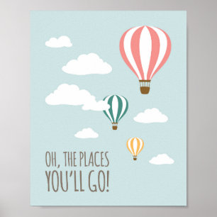 Hot Air Balloon Nursery Wall Art Print