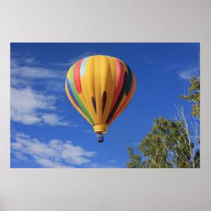 Hot Air Balloon over Quail Lake, Cheyenne Hills Poster