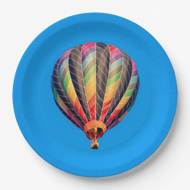 Hot Air Balloon Paper Plate (Front)