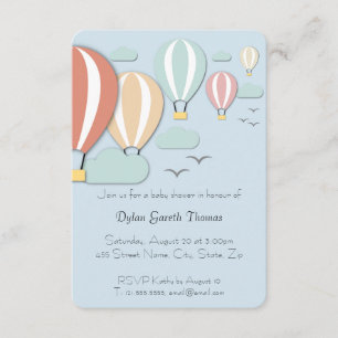 Hot Air Balloon Papercut Style Invitation
