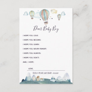 Hot Air Balloon Party Wishes for Baby Advice Card