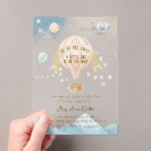 Hot Air Balloon Pastel Baby Shower Invitation
