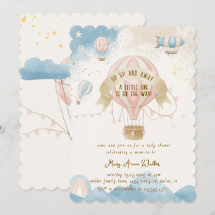 Hot Air Balloon Pastel Baby Shower Invitation