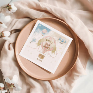 Hot Air Balloon Pastel Baby Shower  Napkin