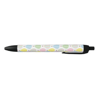 Hot Air Balloon Pastel Pattern Black Ink Pen