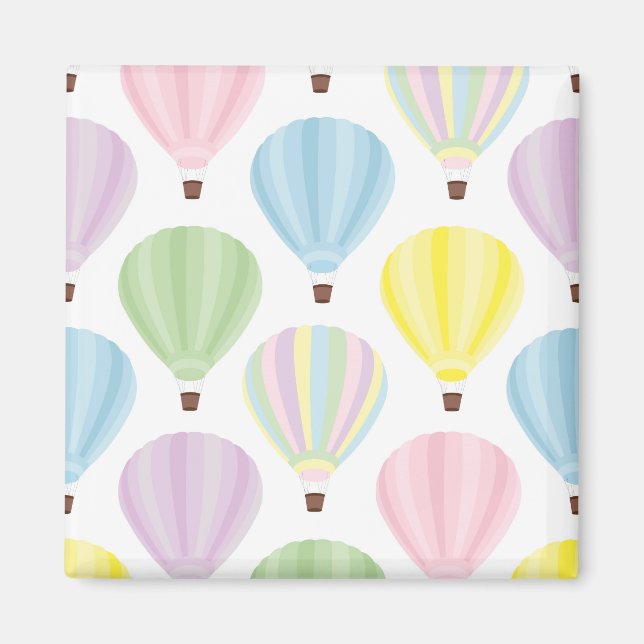 Hot Air Balloon Pastel Pattern Magnet (Front)