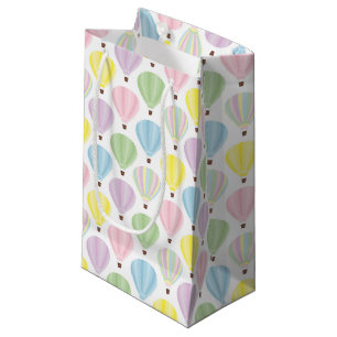 Hot Air Balloon Pastel Pattern Small Gift Bag