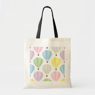 Hot Air Balloon Pastel Pattern Tote Bag