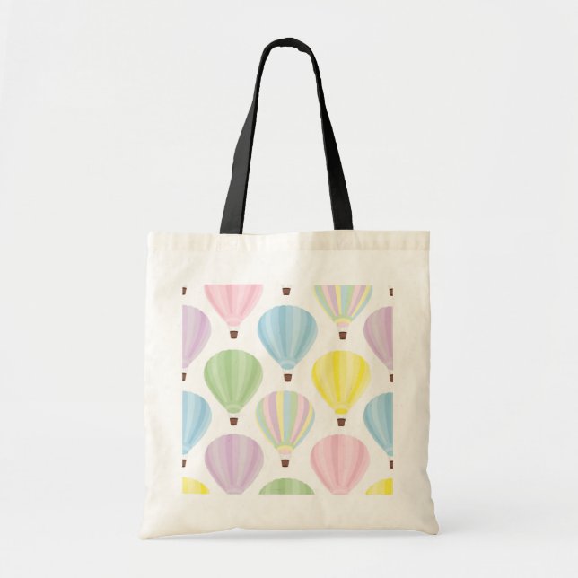 Hot Air Balloon Pastel Pattern Tote Bag (Front)