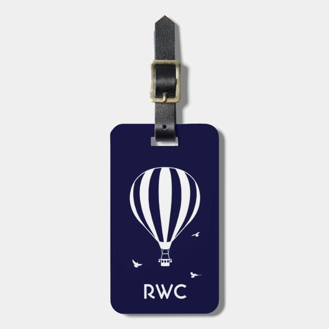 Hot Air Balloon Personalised Luggage Tag (Front Vertical)