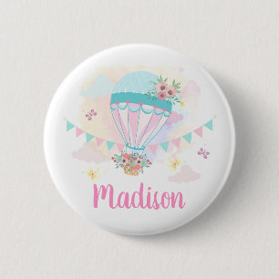Hot Air Balloon Pinback Button