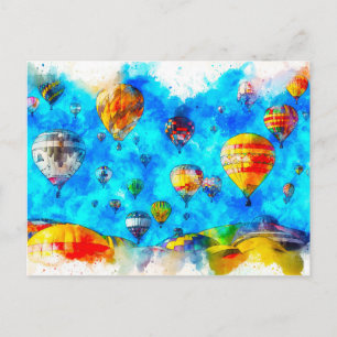Hot-air balloon postcard