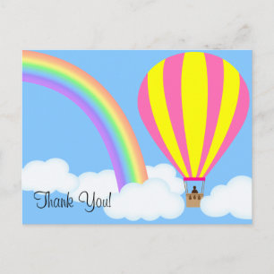 Hot Air Balloon Postcard - Blue Background