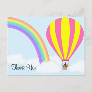 Hot Air Balloon Postcard - Light Blue Background