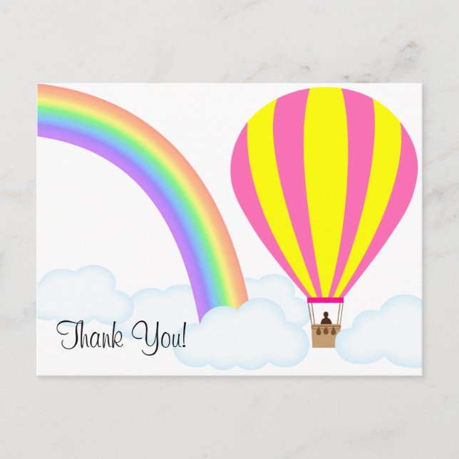 Hot Air Balloon Postcard - White Background (Front)