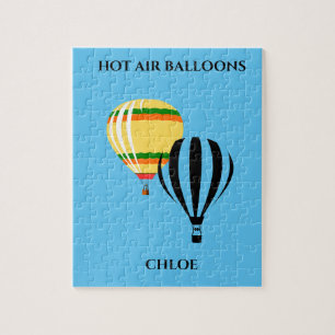 Hot air balloon puzzle with child's name.