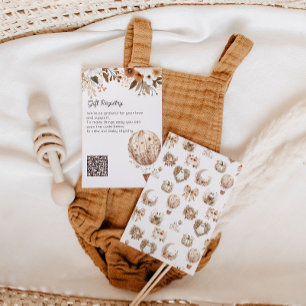Hot Air Balloon QR Code Baby Shower Registry Card