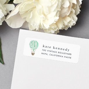 Hot Air Balloon Return Address Label   Mint