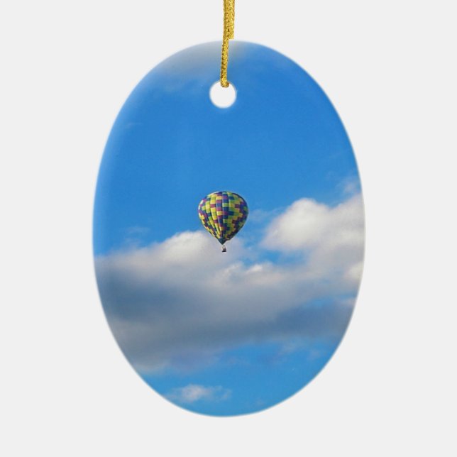 Hot Air Balloon Ride II Ceramic Tree Decoration (Front)