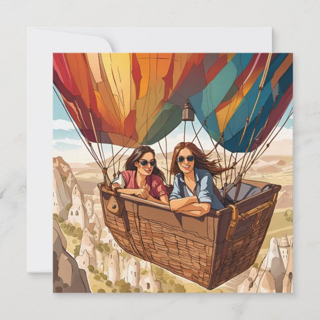 Hot air balloon ride in Cappadocia, Turkey Holiday Card (Front)