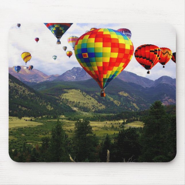 Hot Air Balloon Ride in the Rockies Mouse Mat (Front)