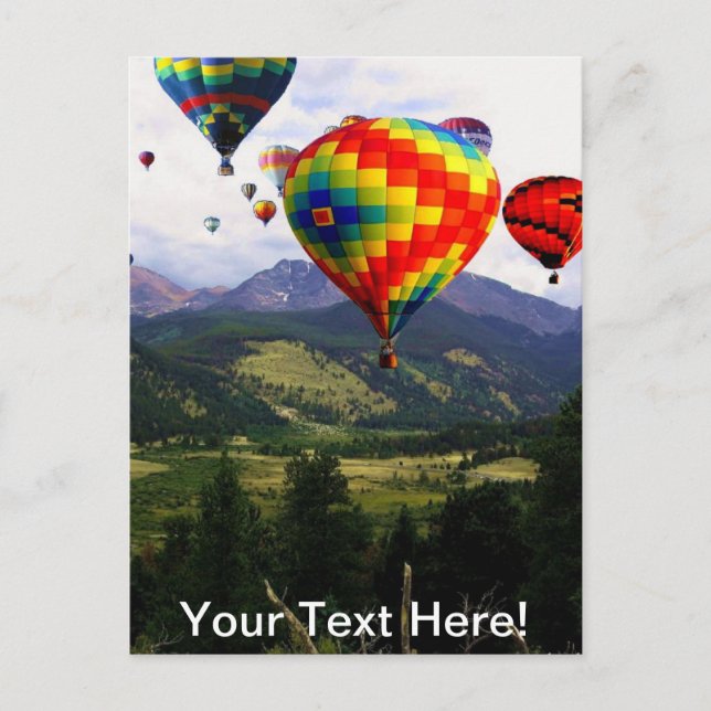Hot Air Balloon Ride in the Rockies Postcard (Front)
