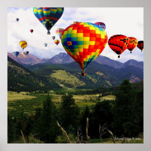 Hot Air Balloon Ride in the Rockies  Poster