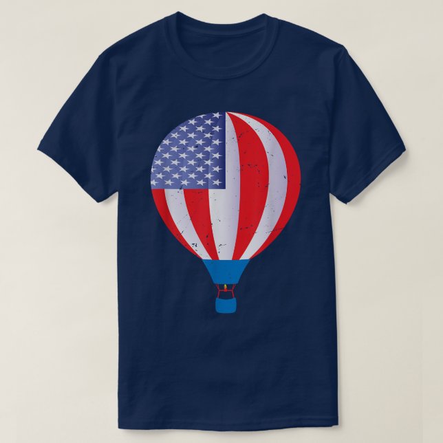 Hot Air Balloon ride shirt American Flag Hot Air B (Design Front)