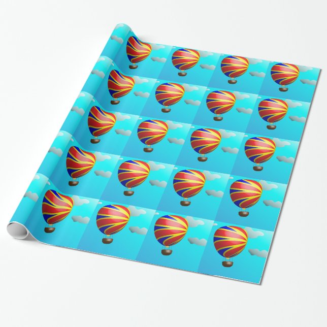 Hot Air Balloon Ride Wrapping Paper (Unrolled)