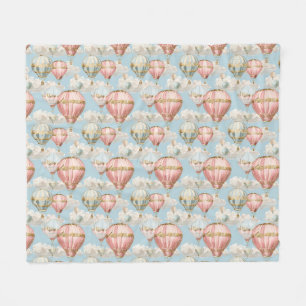 Hot Air Balloon Romantic Pattern Fleece Blanket
