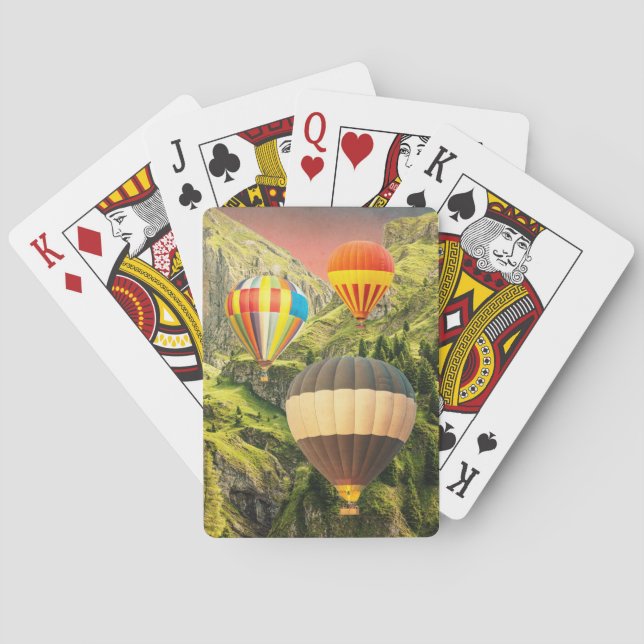 Hot Air Balloon Scenic Landscape Playing Cards (Back)