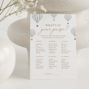 Hot Air Balloon Shower What's In Your Purse Game Invitation