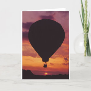 Hot Air Balloon silhouetted against a Sunset Card