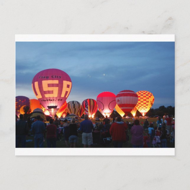 hot air balloon skyline postcard (Front)